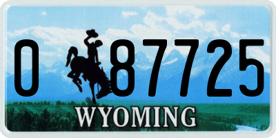 WY license plate 087725