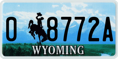 WY license plate 08772A
