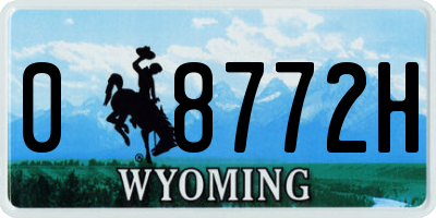 WY license plate 08772H