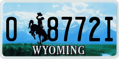 WY license plate 08772I