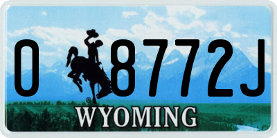 WY license plate 08772J