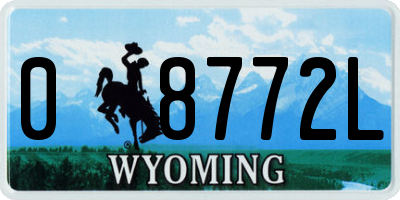 WY license plate 08772L
