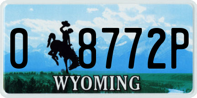 WY license plate 08772P