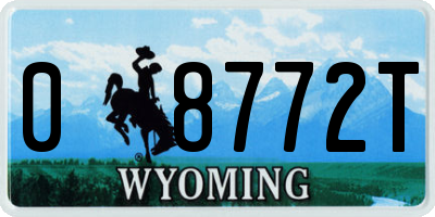 WY license plate 08772T