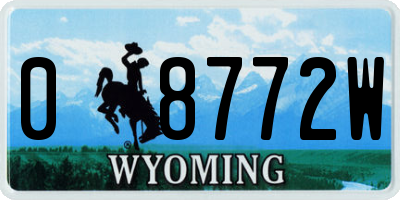 WY license plate 08772W