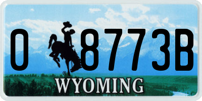 WY license plate 08773B