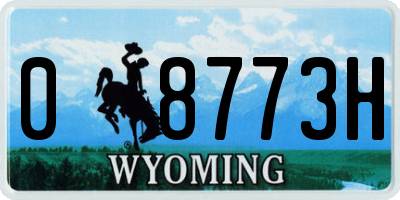 WY license plate 08773H