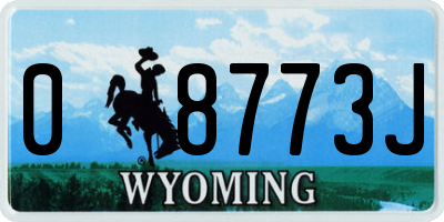 WY license plate 08773J