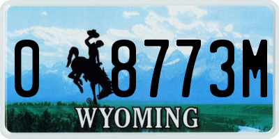 WY license plate 08773M