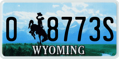 WY license plate 08773S