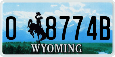 WY license plate 08774B