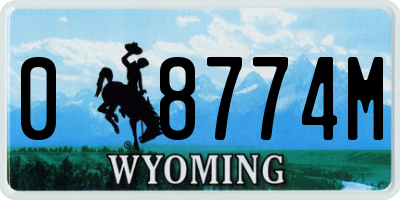 WY license plate 08774M