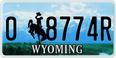 WY license plate 08774R