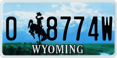 WY license plate 08774W