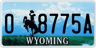 WY license plate 08775A
