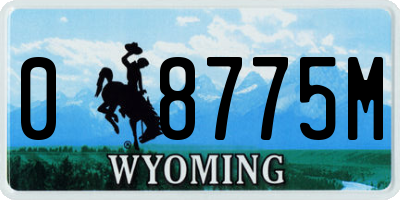WY license plate 08775M