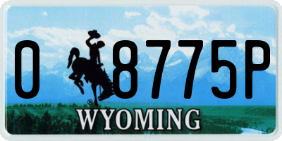 WY license plate 08775P