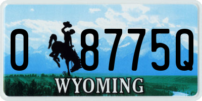 WY license plate 08775Q