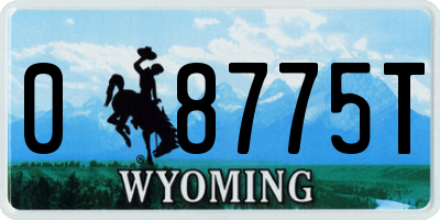 WY license plate 08775T
