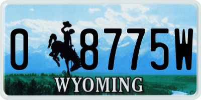 WY license plate 08775W