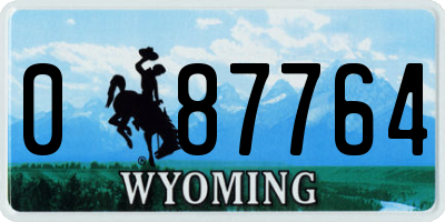 WY license plate 087764