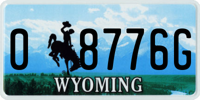 WY license plate 08776G