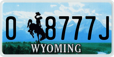 WY license plate 08777J