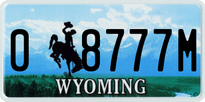WY license plate 08777M