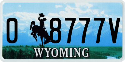 WY license plate 08777V