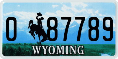 WY license plate 087789