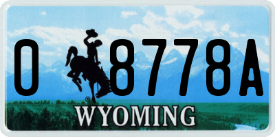 WY license plate 08778A