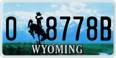 WY license plate 08778B