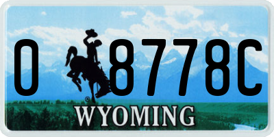 WY license plate 08778C