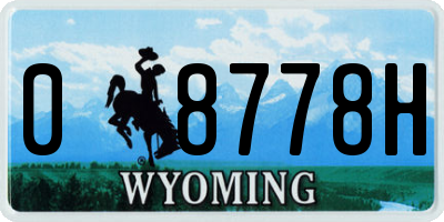 WY license plate 08778H