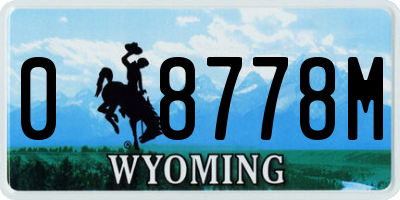 WY license plate 08778M