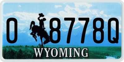 WY license plate 08778Q