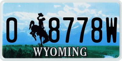 WY license plate 08778W