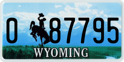 WY license plate 087795