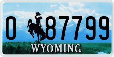 WY license plate 087799