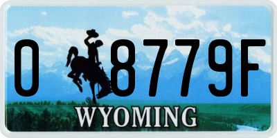 WY license plate 08779F
