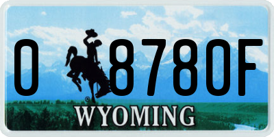 WY license plate 08780F