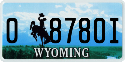 WY license plate 08780I