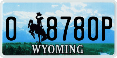 WY license plate 08780P