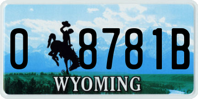 WY license plate 08781B