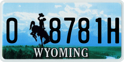 WY license plate 08781H
