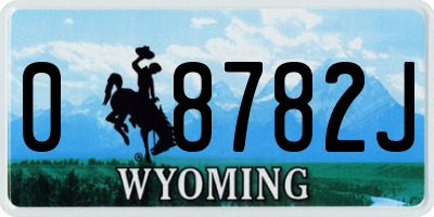 WY license plate 08782J