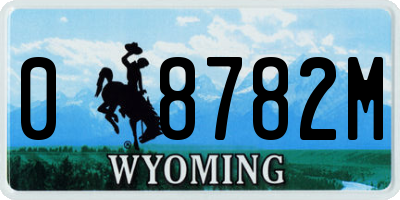 WY license plate 08782M