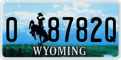 WY license plate 08782Q