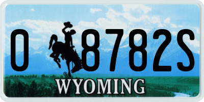 WY license plate 08782S