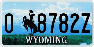WY license plate 08782Z